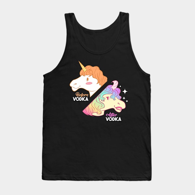 Funny Vodka Shirts Unicorn Liquor booze Gift Tank Top by biNutz